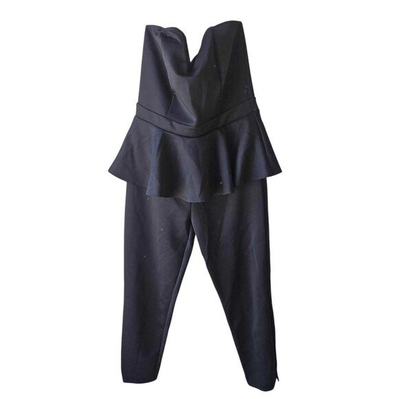 Nwt Curvy Sense Plus Size 2X Black Strapless Low Cut One Piece Jumpsuit Romper. - Picture 1 of 3